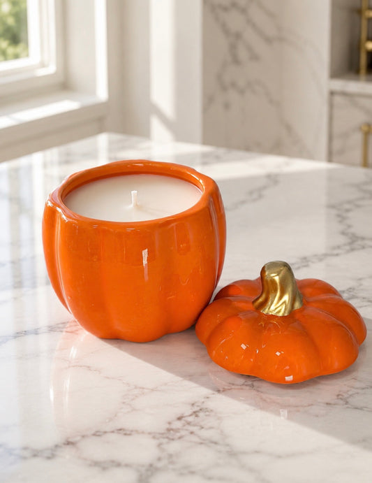 Autumn Ceramic Pumpkin Luxury Soy Wax Candle
